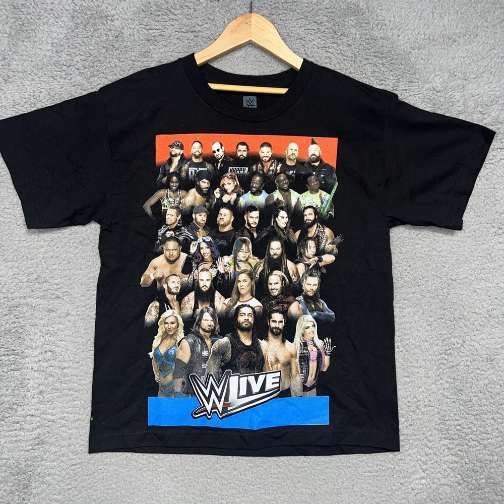 WWE I Was There Smack Down Live T Shirt Youth Sz L Black Raw Roman Reigns Tee